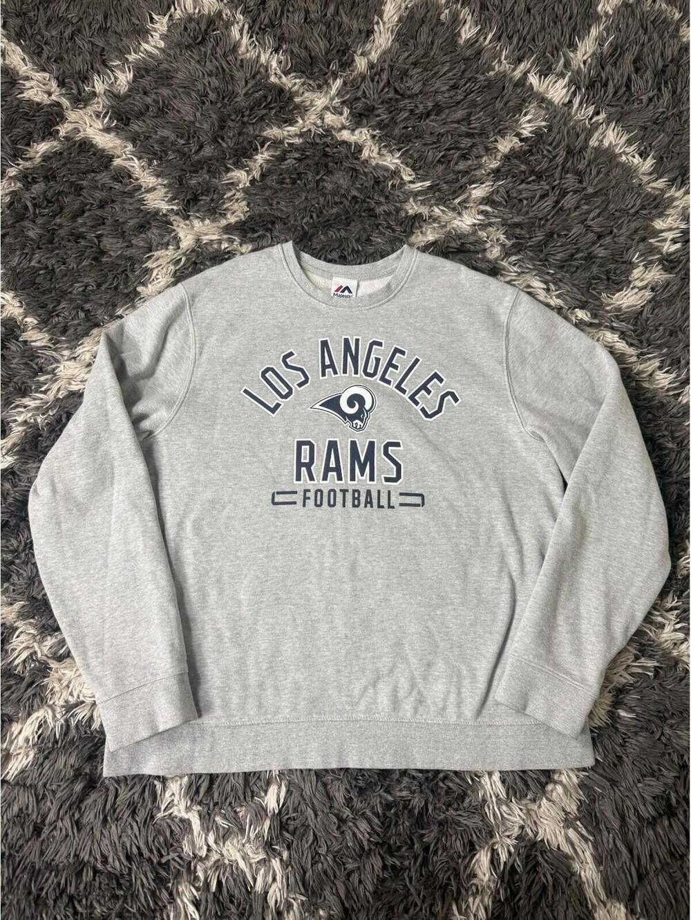 Vintage Majestic Los Angeles Rams Crewneck Sweatshirt Mens XL Gray NFL Football